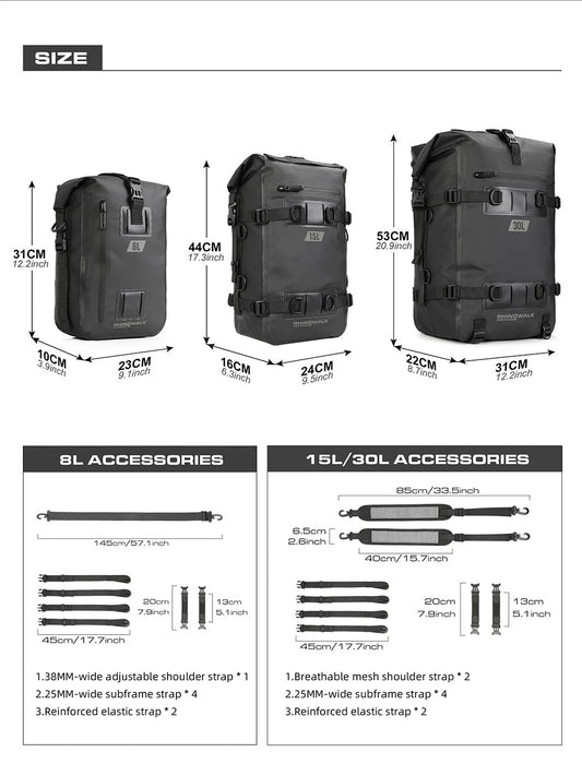 Rhinowalk Bolso de 30L doble funcion, bolso y mochila.