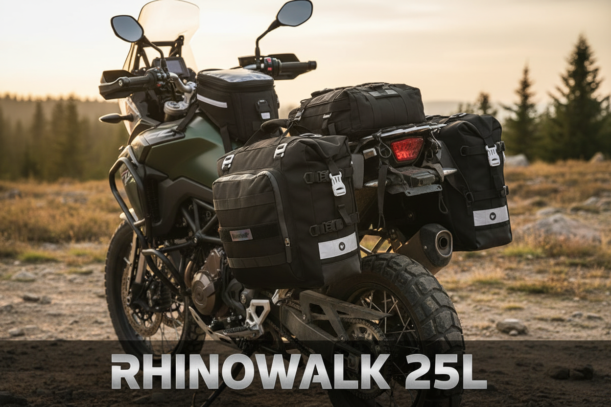 Alforjas laterales Rhinowalk 25L de frente