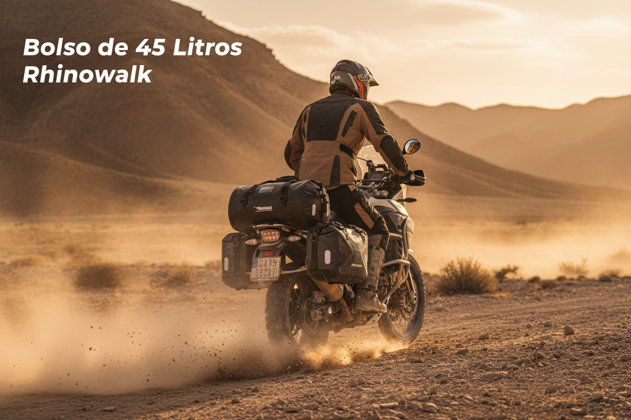Bolso Rhinowalk 45L real en contexto adventure