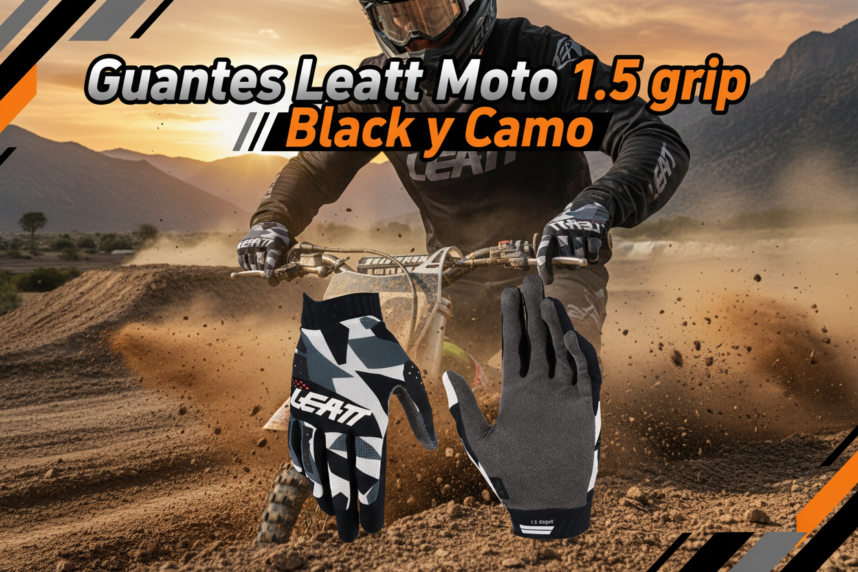 Guantes Leatt Moto 1.5 grip Black y Camo