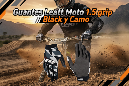 Guantes Leatt Moto 1.5 grip Black y Camo