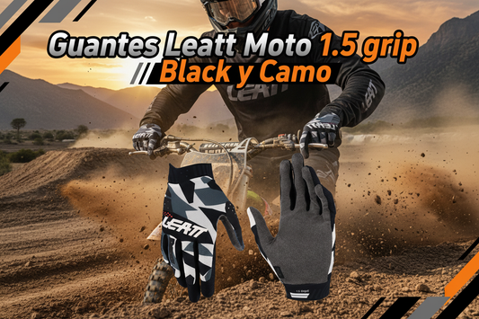 Guantes Leatt Moto 1.5 grip Black y Camo