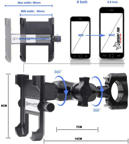 Porta celular de aluminio incluye cargador