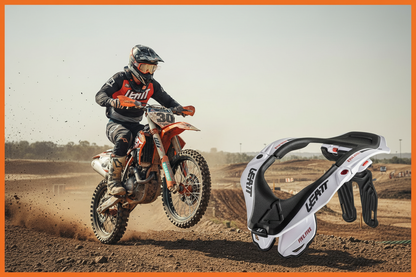 Leatt neck brace banner with boots